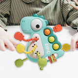 Maxbell Travel Pull String Activity Toy Pressing Teething Toy for Newborn Kids Gifts blue