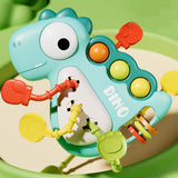 Maxbell Travel Pull String Activity Toy Pressing Teething Toy for Newborn Kids Gifts blue