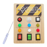 Maxbell Busy Board Role Play with Light Switch for Preschool Kindergarten Activities With screwdriver