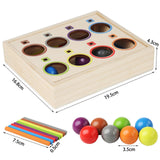 Maxbell Rainbow Ball Sorting Toy Montessori Wood Toy for Age 1-3 Year Old Children
