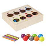 Maxbell Rainbow Ball Sorting Toy Montessori Wood Toy for Age 1-3 Year Old Children