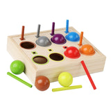 Maxbell Rainbow Ball Sorting Toy Montessori Wood Toy for Age 1-3 Year Old Children
