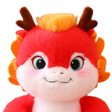 Maxbell 2024 New Year Dragon Stuffed Animal Doll Soft Cartoon for Bedroom Party Desk Red