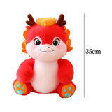Maxbell 2024 New Year Dragon Stuffed Animal Doll Soft Cartoon for Bedroom Party Desk Red