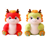 Maxbell 2024 New Year Dragon Stuffed Animal Doll Soft Cartoon for Bedroom Party Desk Red