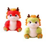 Maxbell 2024 New Year Dragon Stuffed Animal Doll Soft Cartoon for Bedroom Party Desk Red