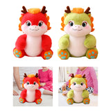 Maxbell 2024 New Year Dragon Stuffed Animal Doll Soft Cartoon for Bedroom Party Desk Red