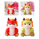Maxbell 2024 New Year Dragon Stuffed Animal Doll Soft Cartoon for Bedroom Party Desk Red