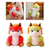 Maxbell 2024 New Year Dragon Stuffed Animal Doll Soft Cartoon for Bedroom Party Desk Red