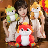 Maxbell 2024 New Year Dragon Stuffed Animal Doll Soft Cartoon for Bedroom Party Desk Red