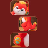 Maxbell 2024 New Year Dragon Stuffed Animal Doll Soft Cartoon for Bedroom Party Desk Red