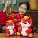 Maxbell 2024 New Year Dragon Stuffed Animal Doll Soft Cartoon for Bedroom Party Desk Red