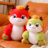 Maxbell 2024 New Year Dragon Stuffed Animal Doll Soft Cartoon for Bedroom Party Desk Red