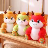 Maxbell 2024 New Year Dragon Stuffed Animal Doll Soft Cartoon for Bedroom Party Desk Red