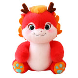 Maxbell 2024 New Year Dragon Stuffed Animal Doll Soft Cartoon for Bedroom Party Desk Red
