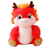 Maxbell 2024 New Year Dragon Stuffed Animal Doll Soft Cartoon for Bedroom Party Desk Red