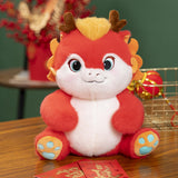 Maxbell 2024 New Year Dragon Stuffed Animal Doll Soft Cartoon for Bedroom Party Desk Red