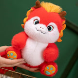 Maxbell 2024 New Year Dragon Stuffed Animal Doll Soft Cartoon for Bedroom Party Desk Red