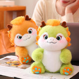 Maxbell 2024 New Year Dragon Stuffed Animal Doll Soft Cartoon for Bedroom Party Desk Green