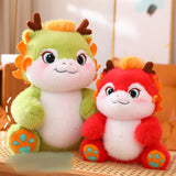 Maxbell 2024 New Year Dragon Stuffed Animal Doll Soft Cartoon for Bedroom Party Desk Green