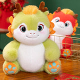 Maxbell 2024 New Year Dragon Stuffed Animal Doll Soft Cartoon for Bedroom Party Desk Green