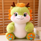 Maxbell 2024 New Year Dragon Stuffed Animal Doll Soft Cartoon for Bedroom Party Desk Green