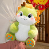 Maxbell 2024 New Year Dragon Stuffed Animal Doll Soft Cartoon for Bedroom Party Desk Green