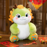 Maxbell 2024 New Year Dragon Stuffed Animal Doll Soft Cartoon for Bedroom Party Desk Green