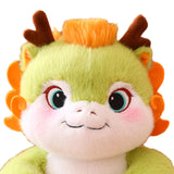 Maxbell 2024 New Year Dragon Stuffed Animal Doll Soft Cartoon for Bedroom Party Desk Green