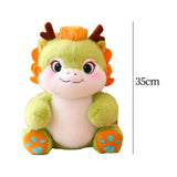 Maxbell 2024 New Year Dragon Stuffed Animal Doll Soft Cartoon for Bedroom Party Desk Green