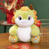Maxbell 2024 New Year Dragon Stuffed Animal Doll Soft Cartoon for Bedroom Party Desk Green