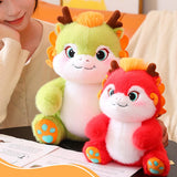 Maxbell 2024 New Year Dragon Stuffed Animal Doll Soft Cartoon for Bedroom Party Desk Green