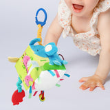 Maxbell Busy Activity Cube Cartoon Discover and Play Soft Blocks for Crib Car Travel