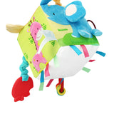 Maxbell Busy Activity Cube Cartoon Discover and Play Soft Blocks for Crib Car Travel