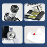 Maxbell Kid Microscope Science Kits 1200x Science Toy for Beginner 5-7 Holiday Gifts