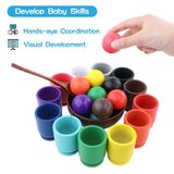 Maxbell Balls in Cups Montessori Toy and Spoon Bowl Board Game Baby Educational Toys