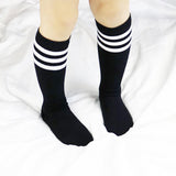 Maxbell Kids Mid Calf Socks Elastic Knee High Socks Breathable Tube Socks Boot Socks Black