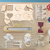 Maxbell Matching Board Fine Motor Skills Unpainted DIY Accessories Wooden Busy Board