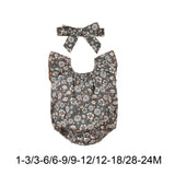 Maxbell 2x Newborn Rompers Round Neck Ruffled Bodysuit for Playwear Sleep Daily Life