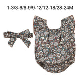 Maxbell 2x Newborn Rompers Round Neck Ruffled Bodysuit for Playwear Sleep Daily Life