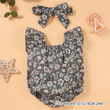 Maxbell 2x Newborn Rompers Round Neck Ruffled Bodysuit for Playwear Sleep Daily Life