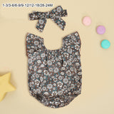 Maxbell 2x Newborn Rompers Round Neck Ruffled Bodysuit for Playwear Sleep Daily Life