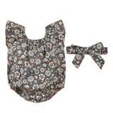 Maxbell 2x Newborn Rompers Round Neck Ruffled Bodysuit for Playwear Sleep Daily Life