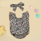 Maxbell 2x Newborn Rompers Round Neck Ruffled Bodysuit for Playwear Sleep Daily Life