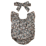 Maxbell 2x Newborn Rompers Round Neck Ruffled Bodysuit for Playwear Sleep Daily Life