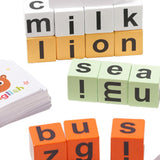 Maxbell Letter Puzzle Gift Wooden Reading Block for Toddlers Birthday Preschool Kids