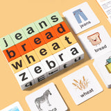 Maxbell Letter Puzzle Gift Wooden Reading Block for Toddlers Birthday Preschool Kids