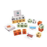 Maxbell Letter Puzzle Gift Wooden Reading Block for Toddlers Birthday Preschool Kids