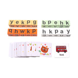 Maxbell Letter Puzzle Gift Wooden Reading Block for Toddlers Birthday Preschool Kids