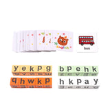 Maxbell Letter Puzzle Gift Wooden Reading Block for Toddlers Birthday Preschool Kids